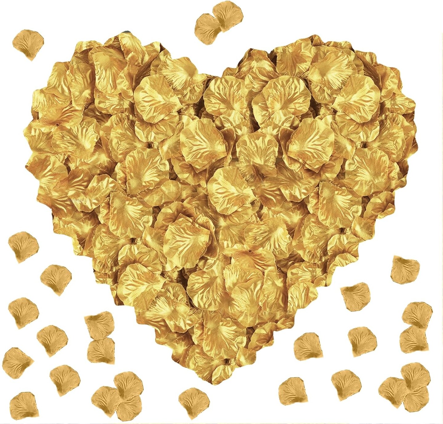 900pcs Gold Silk Rose Petals – Romantic Wedding, Anniversary, Valentine’s Day, Honeymoon & Party Decoration, Artificial Flower Confetti for Proposals