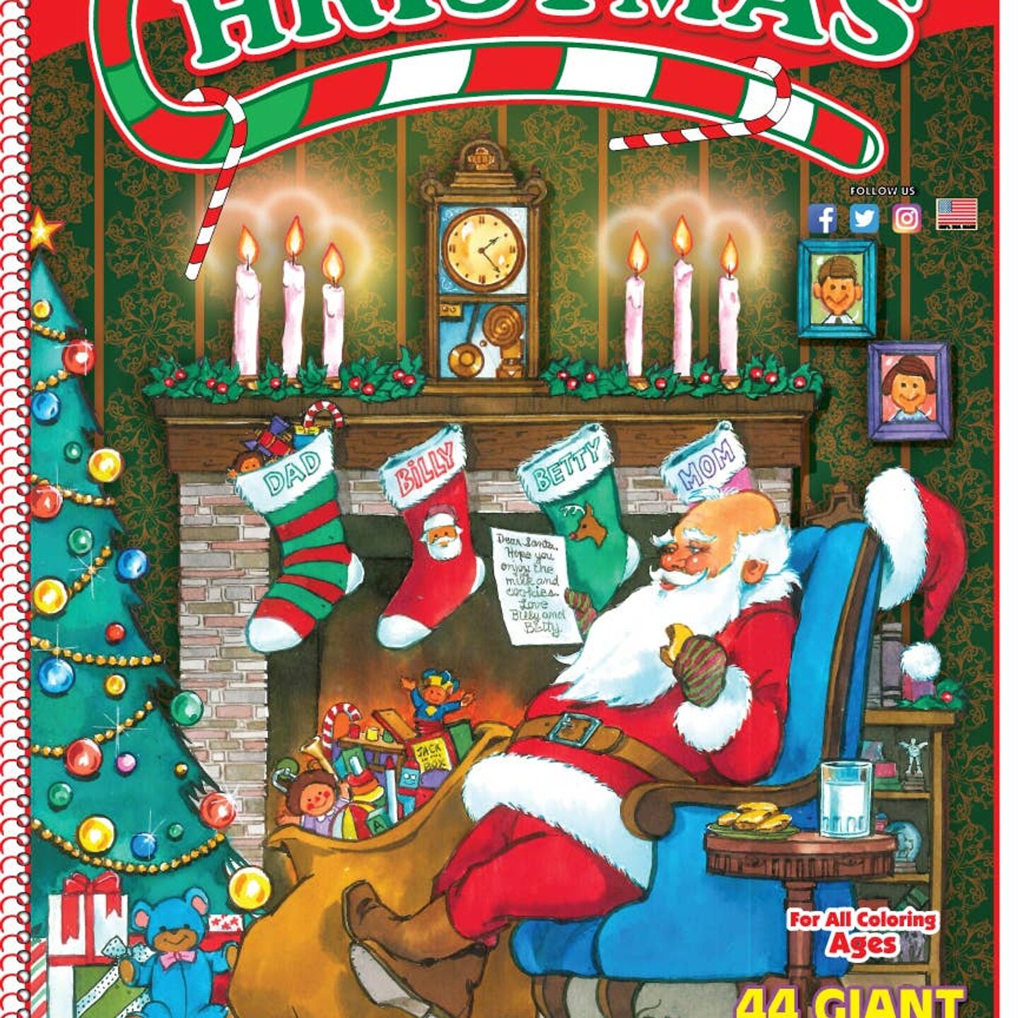 Edge Collections - 12" x 18" - Multicolor - Giant Christmas Coloring Book Inspired by Classic Poem - 1 Piece