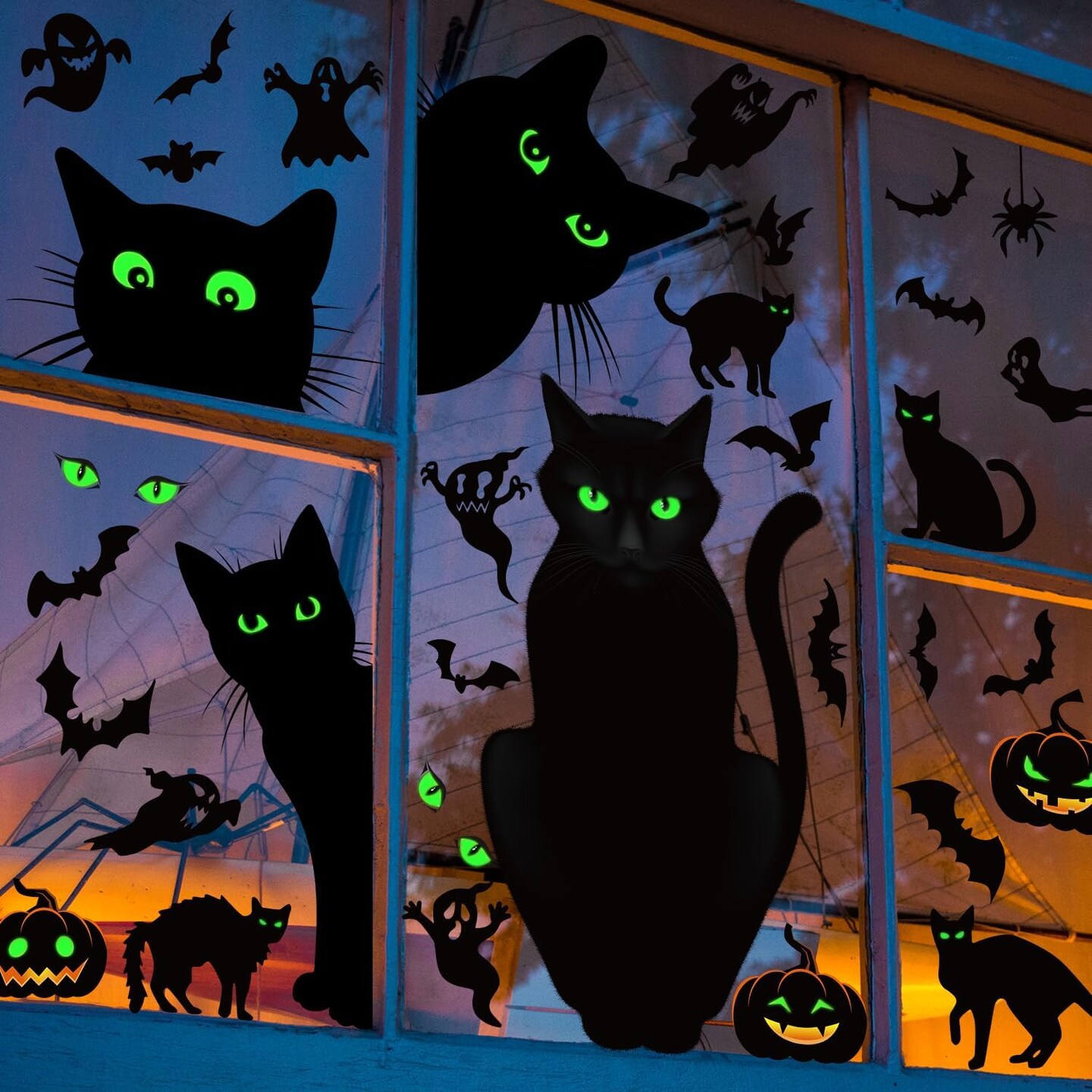 Large Halloween Window Clings - Black Cat