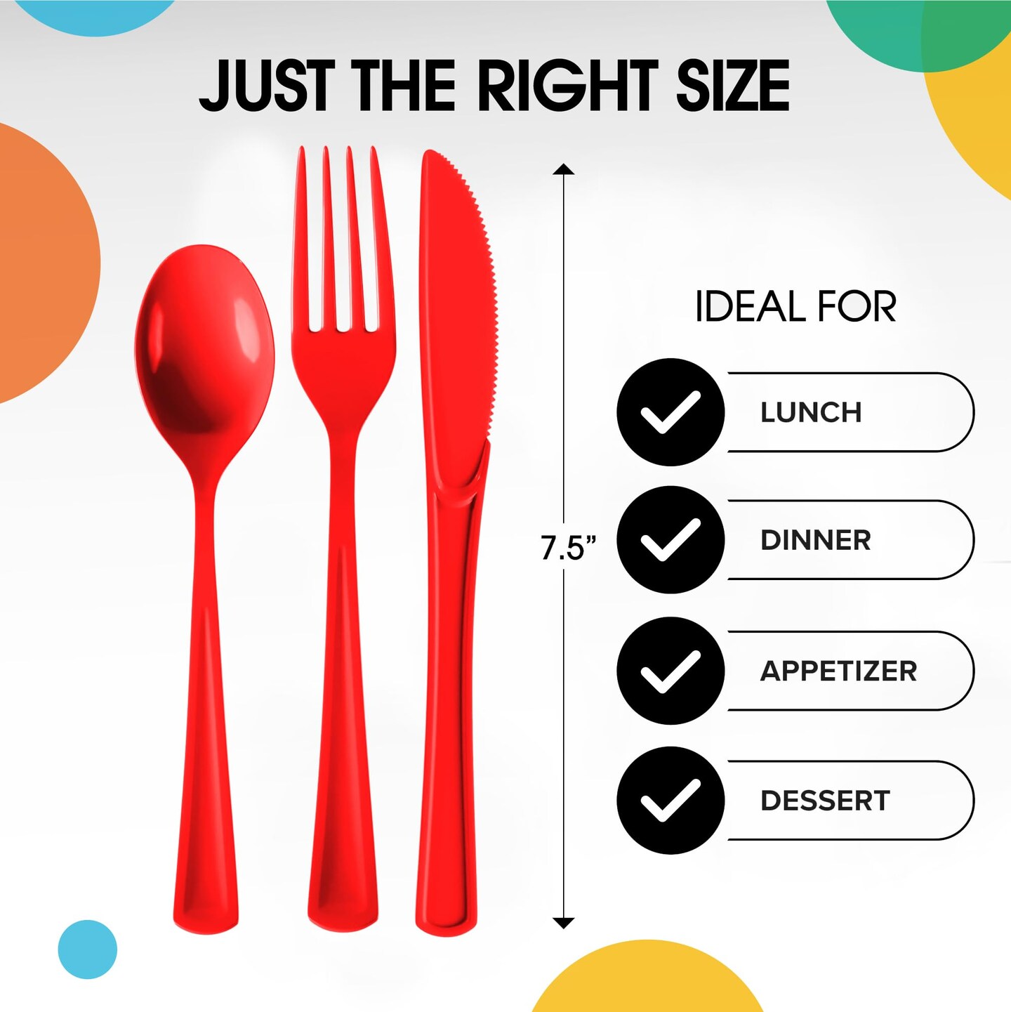 Exquisite Polished Plastic Silverware &#x2013; 150 Pcs Heavy Duty Cutlery Set &#x2013; 50 Each of Forks, Knives &#x26; Spoons &#x2013; Disposable Utensil Set for Parties, Events &#x26; Catering &#x2013; Flatware Set by Party Solids