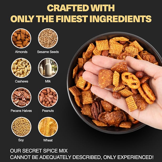 Wicked Mix Snack Mix with Mixed Nuts - Sweet and Salty Snacks Trail Mix Snack Packs with Almonds, Cashews, Pretzels, Pecans - Healthy Snacks Zero Trans Fat in Resealable Bag (Smoky Hot Chipotle, Pack of 3)