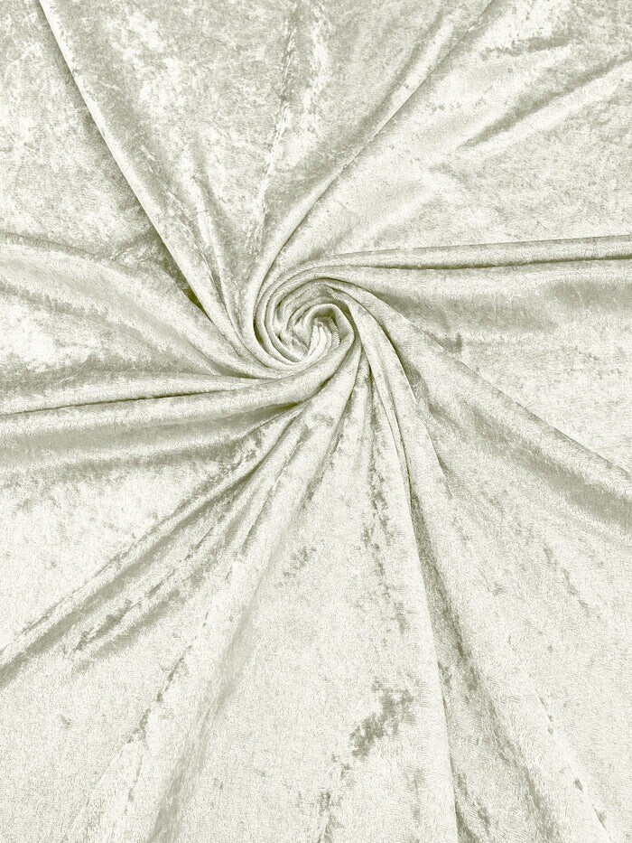 1 Yard Crushed Stretch Panne Velvet Fabric Polyester Spandex, Wide, Soft Velour Texture