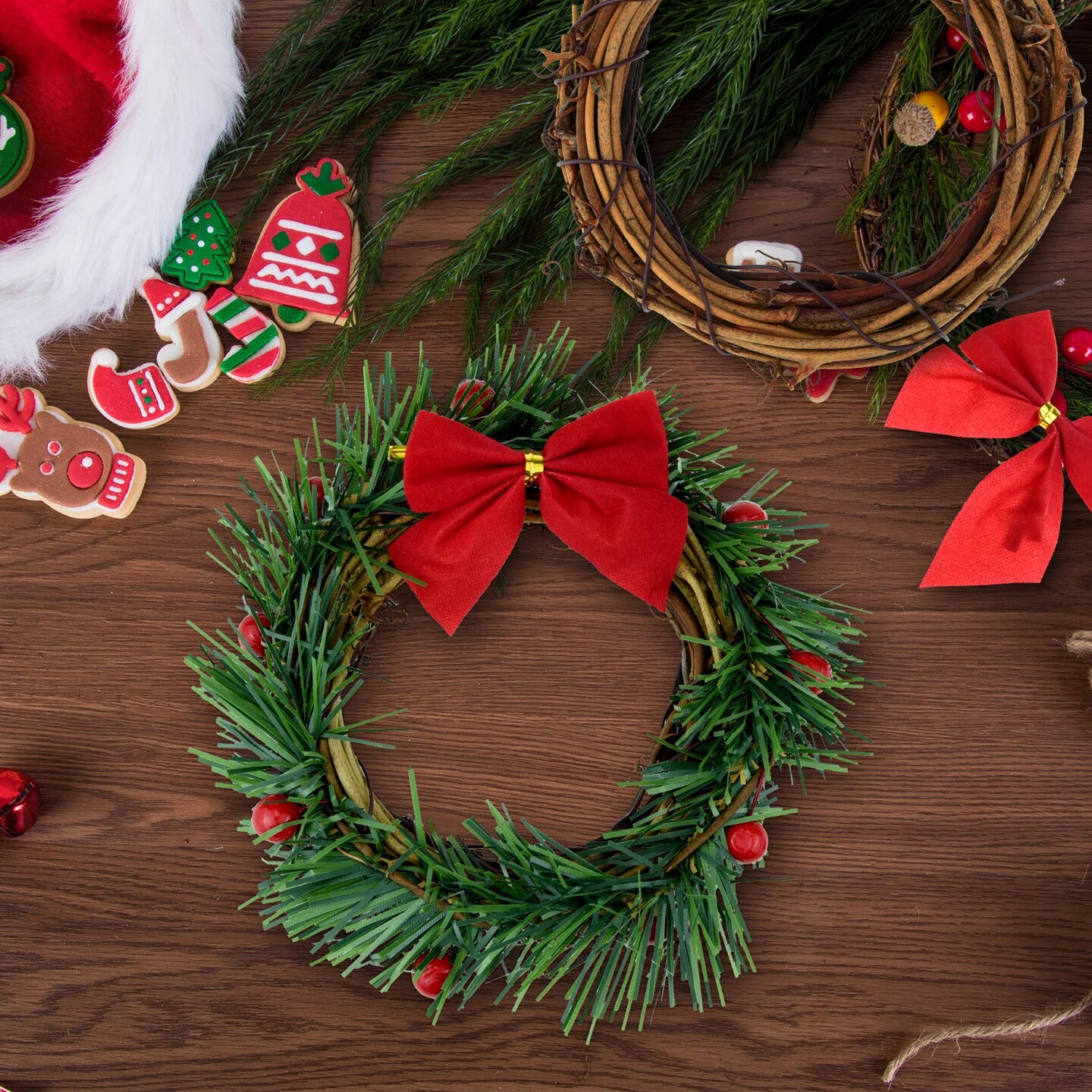 Grapevine Wreath Set, Marrywindix 16 Pieces Natural Vine Branch Wreath Christmas DIY Rattan Wreath Garland for Christmas Holiday Craft Wedding Decor (3 in.)