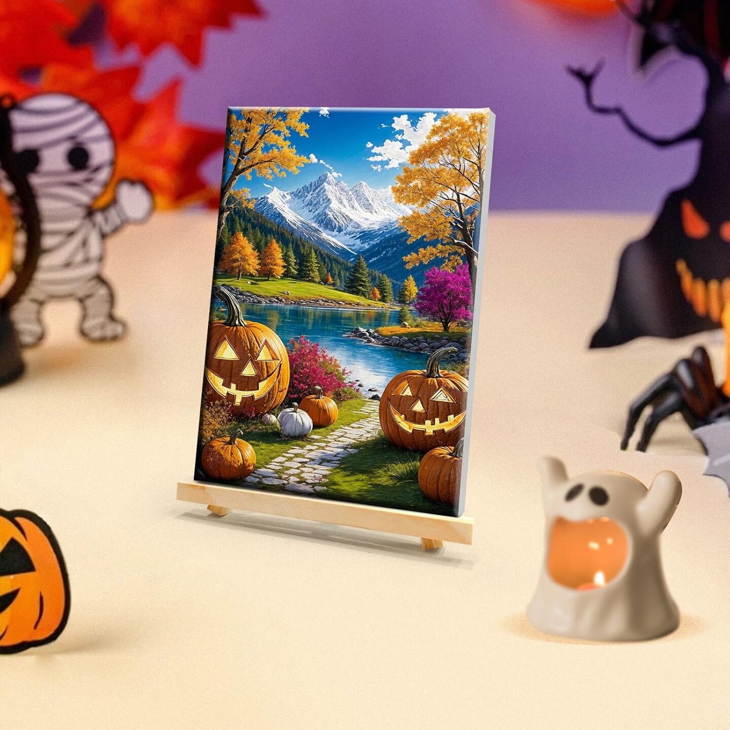 Paint by Numbers Kit for Adults with Frame Halloween