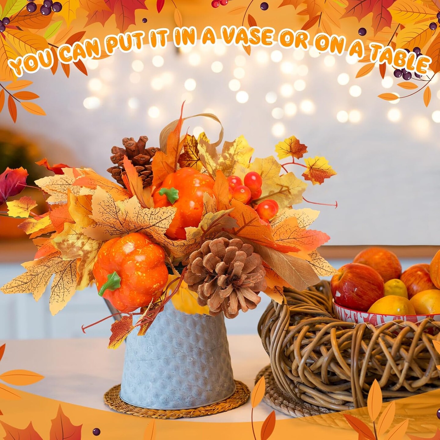 2 Pack Artificial Fall Flowers Centerpiece