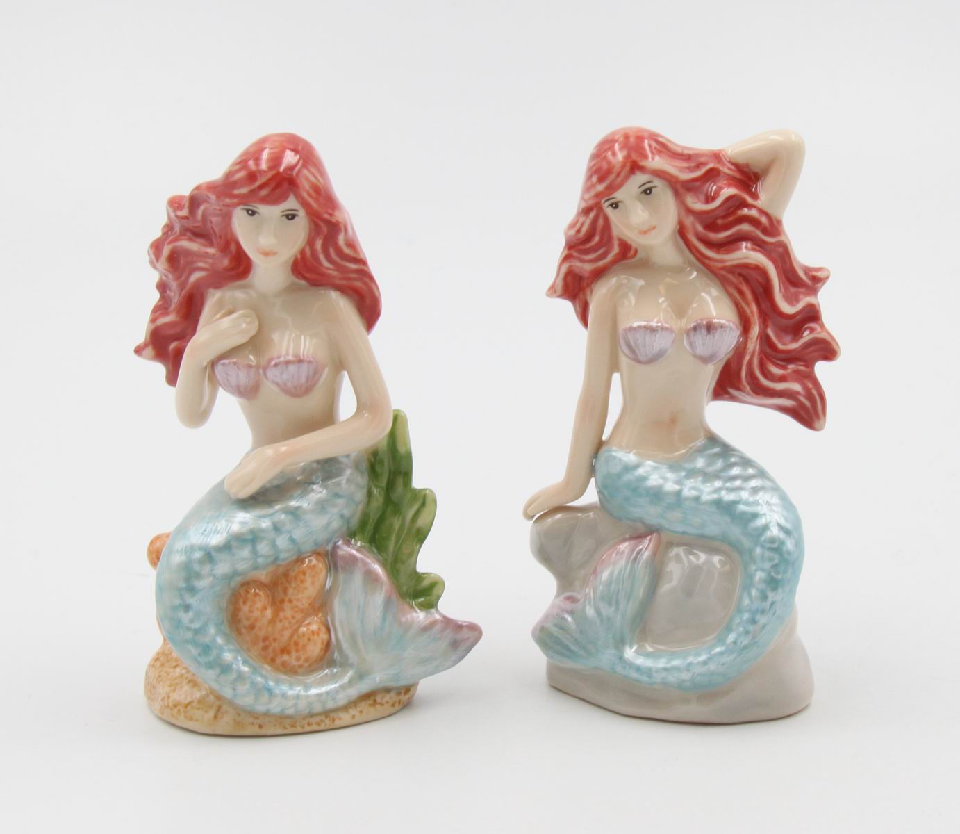 Hand Painted Ceramic Mermaid Salt And Pepper Shakers, Home Décor, Gift for Her, Gift for Mom, Kitchen Décor