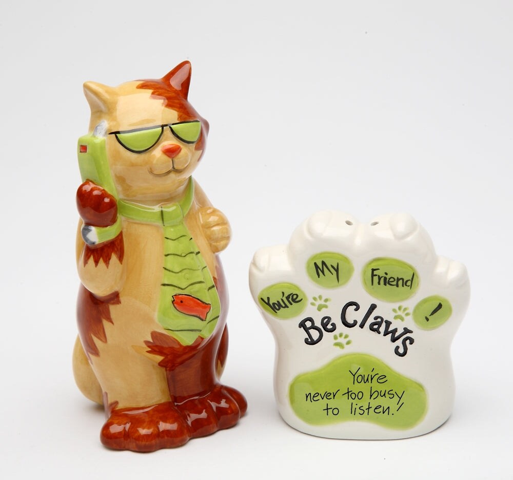 You're Never Too Busy To Listen Ceramic Cat Salt & Pepper, Gift for Her, Gift for Mom, Kitchen Décor, Cat Lovers Gift, Pet Loss Gift