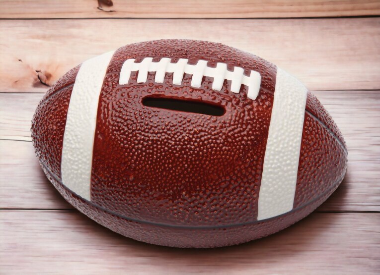 Ceramic Football Piggy Bank, Home D&#xE9;cor, Gift for Him, Gift for Dad, Gift for Son, Kid&#x2019;s Room D&#xE9;cor, Game Room Decor