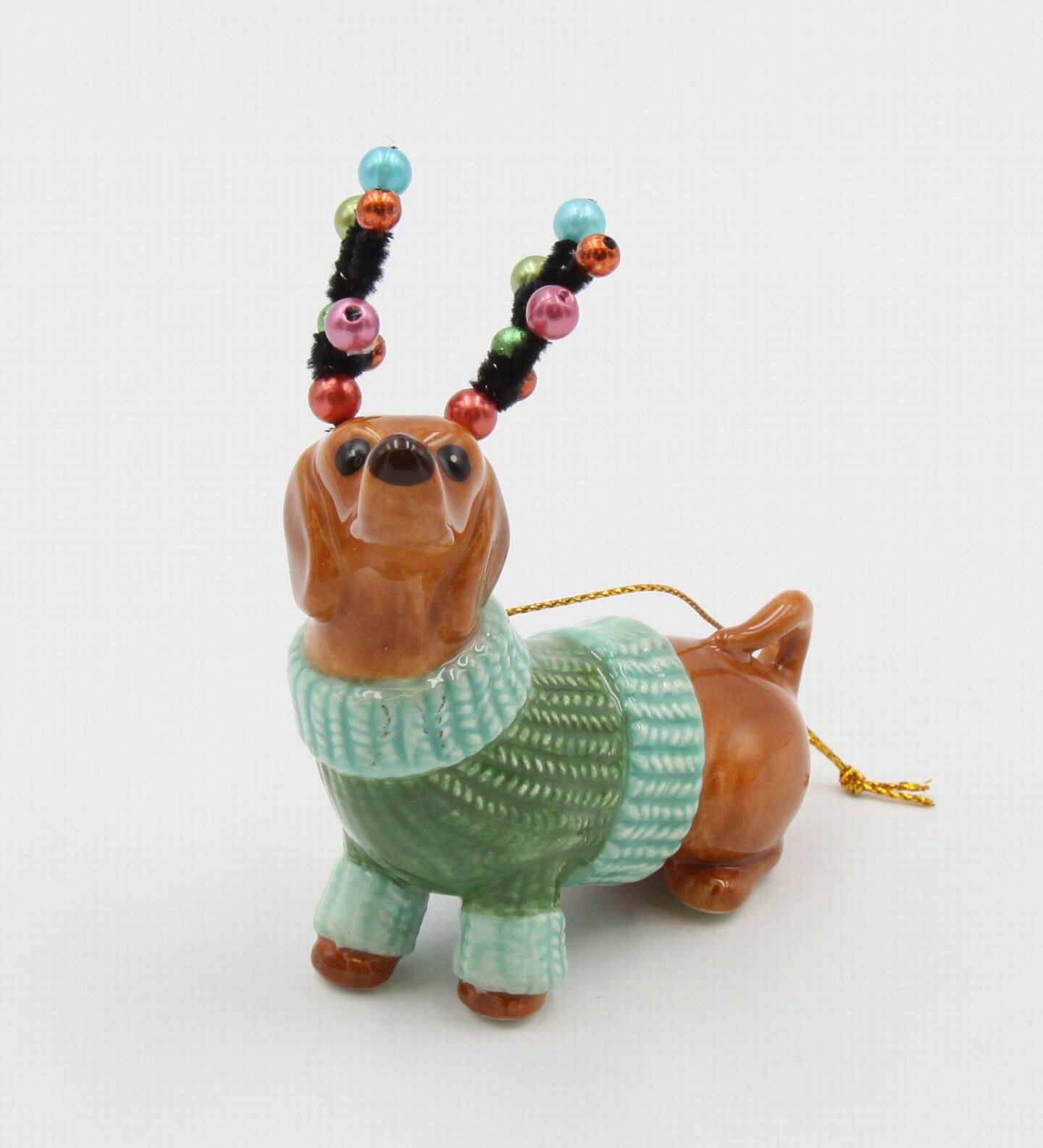 Ceramic Christmas Dachshund Ornament, Christmas Tree Decor, Dachshund Owner Gift, Dog Lover Gift