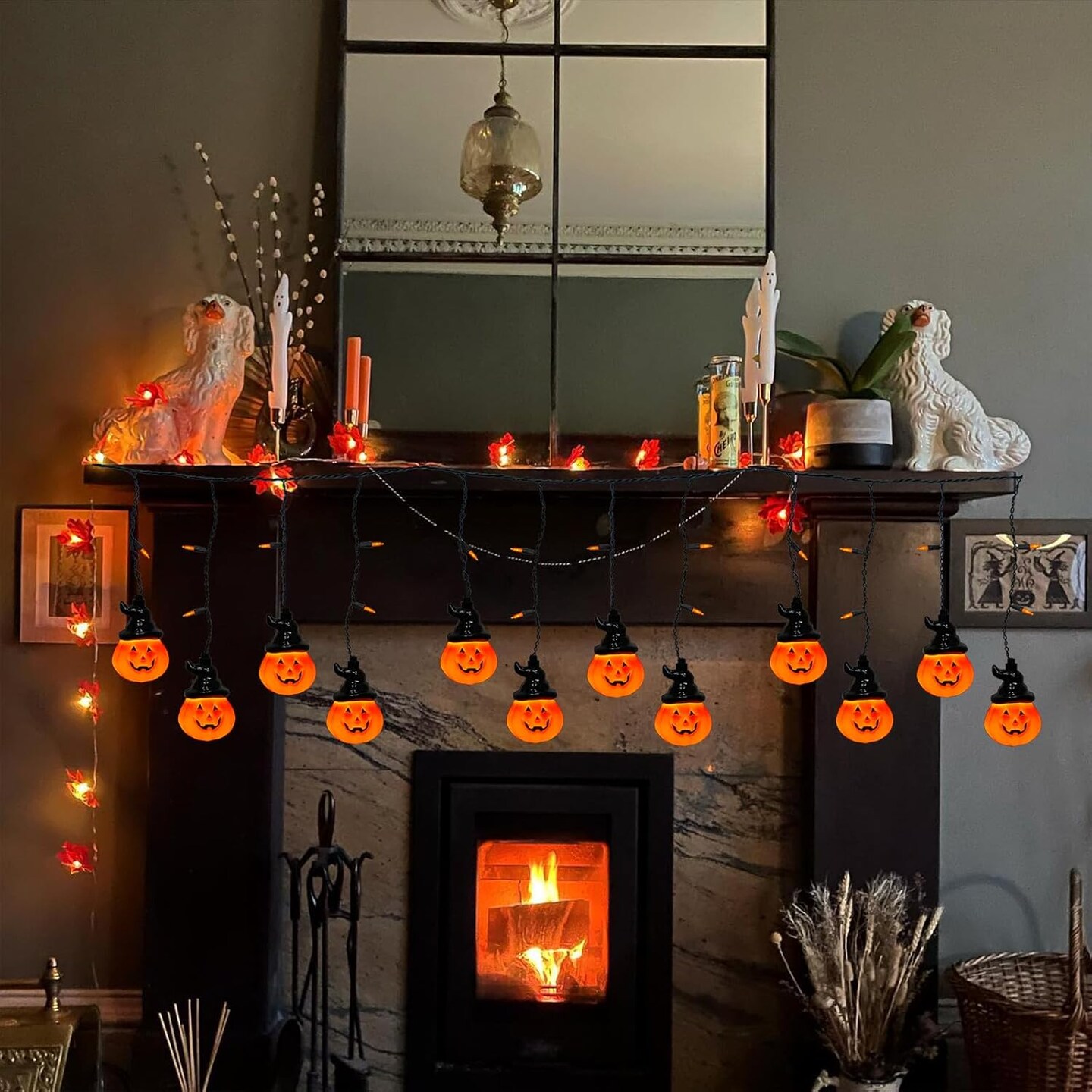 7FT LED Halloween Indoor Curtain String Lights