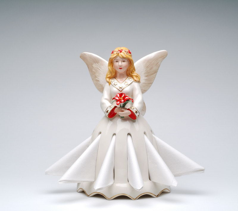 Ceramic Winter Fairy Napkin Holder, Home D&#xE9;cor, Gift for Her, Gift for Mom, Kitchen D&#xE9;cor, Christmas D&#xE9;cor