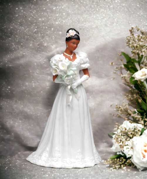 Ceramic African American Wedding Bride, Wedding Décor or Gift, Anniversary Décor or Gift, Home Décor, Vanity Decor