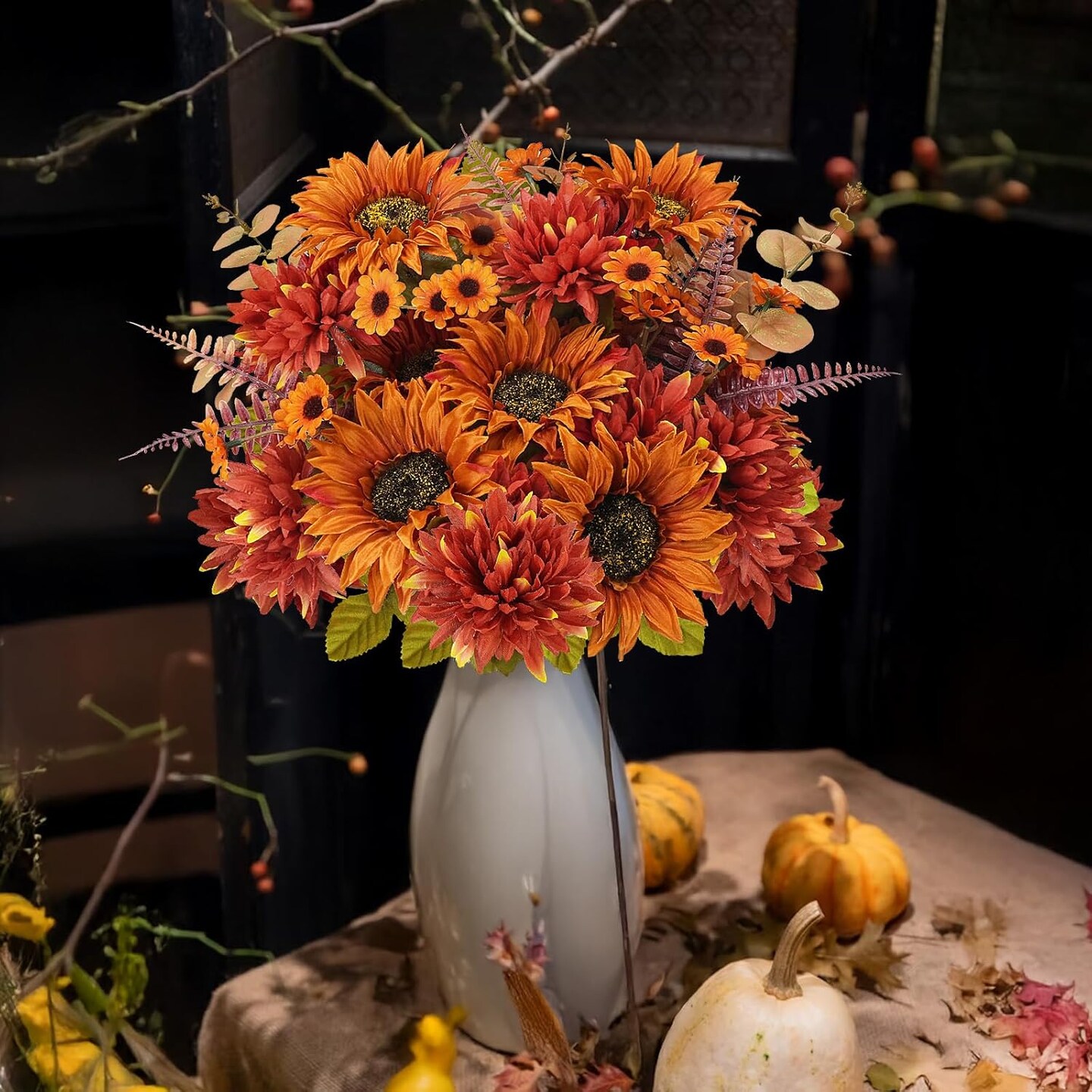 2 Pcs Fall Sunflowers Artificial Home Centerpiece
