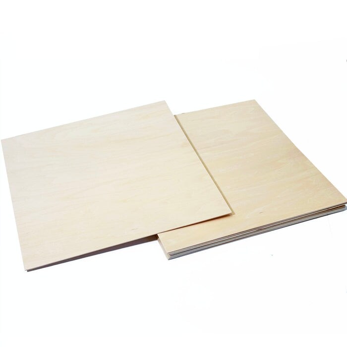 Basswood Plywood Sheets &#x2013; 12x18 or 12x12 Unfinished or Finished Wood Sheets for Crafts, Laser Cutting, DIY &#x2013; 10 Pack