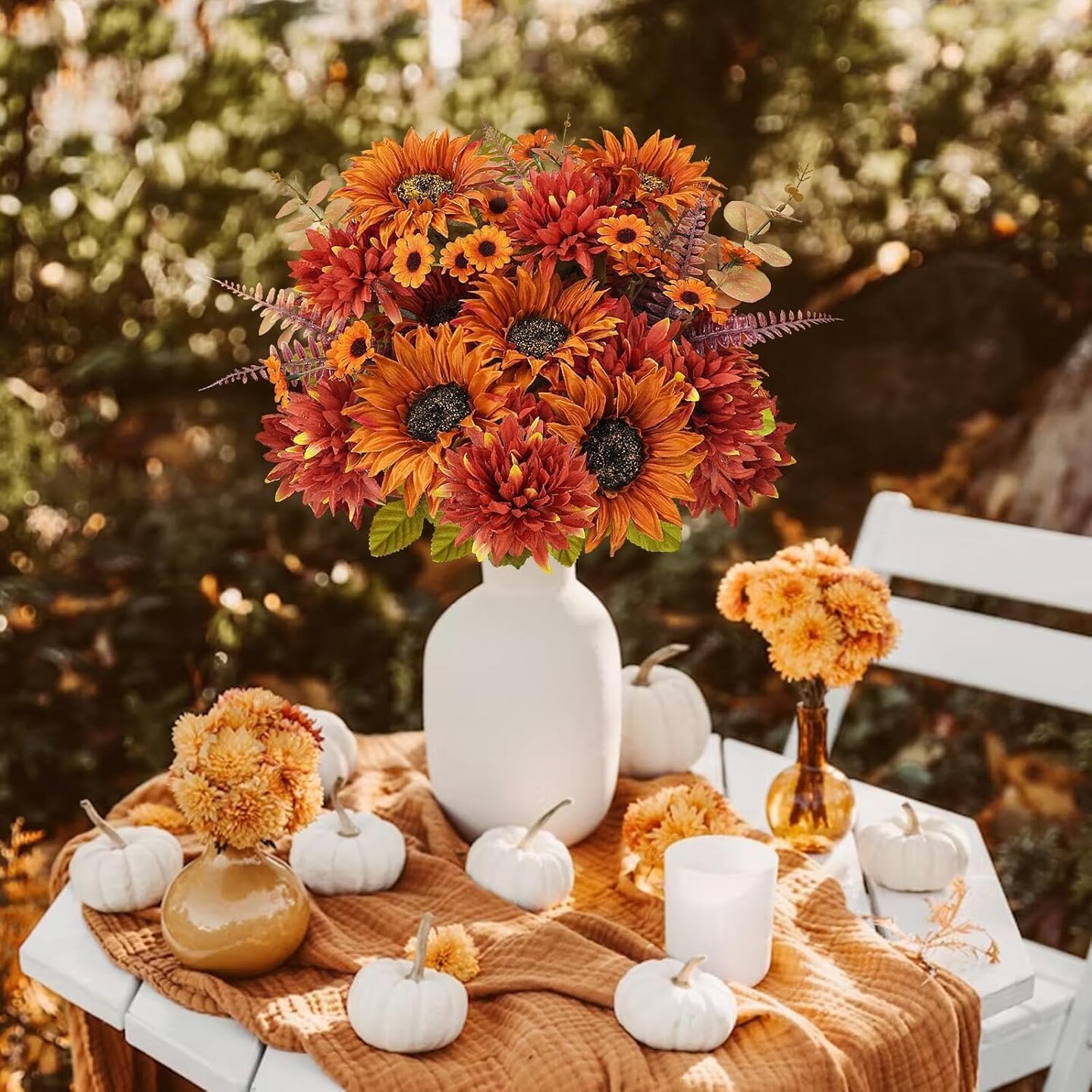 2 Pcs Fall Sunflowers Artificial Home Centerpiece