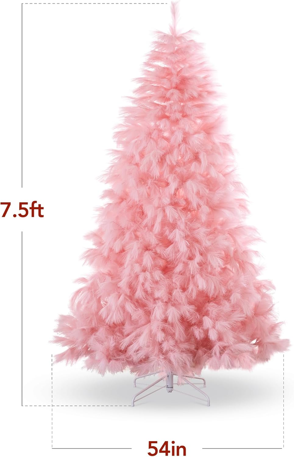 Artificial Pampas Christmas Tree, Deluxe Unlit Holiday D&#xE9;cor with Metal Base, Easy Assembly for Holiday or Home decor