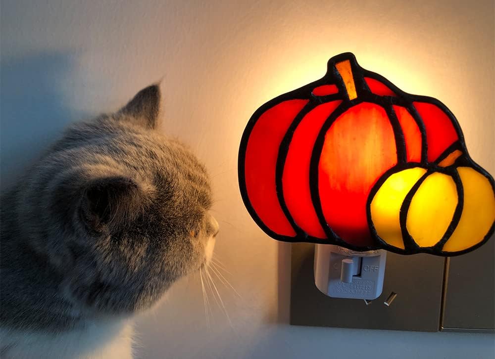 Stained Glass Pumpkin Night Light is Suitable for Bedroom