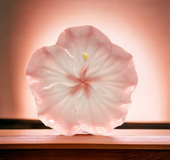 Ceramic Hibiscus Flower Plates - Set Of 2, Home Décor, Gift for Her, Gift for Mom, Nature Lover Décor, Cottagecore, Cafe Decor