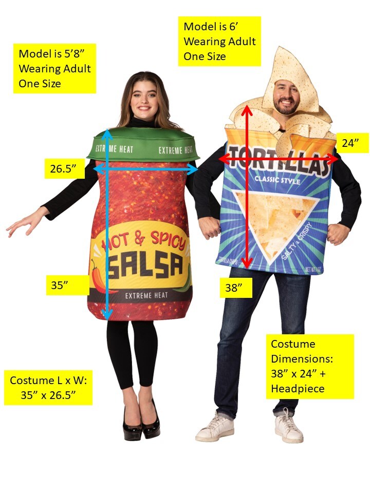 Tortilla Chips &#x26; Salsa Couple Halloween Costume, Adult One Size