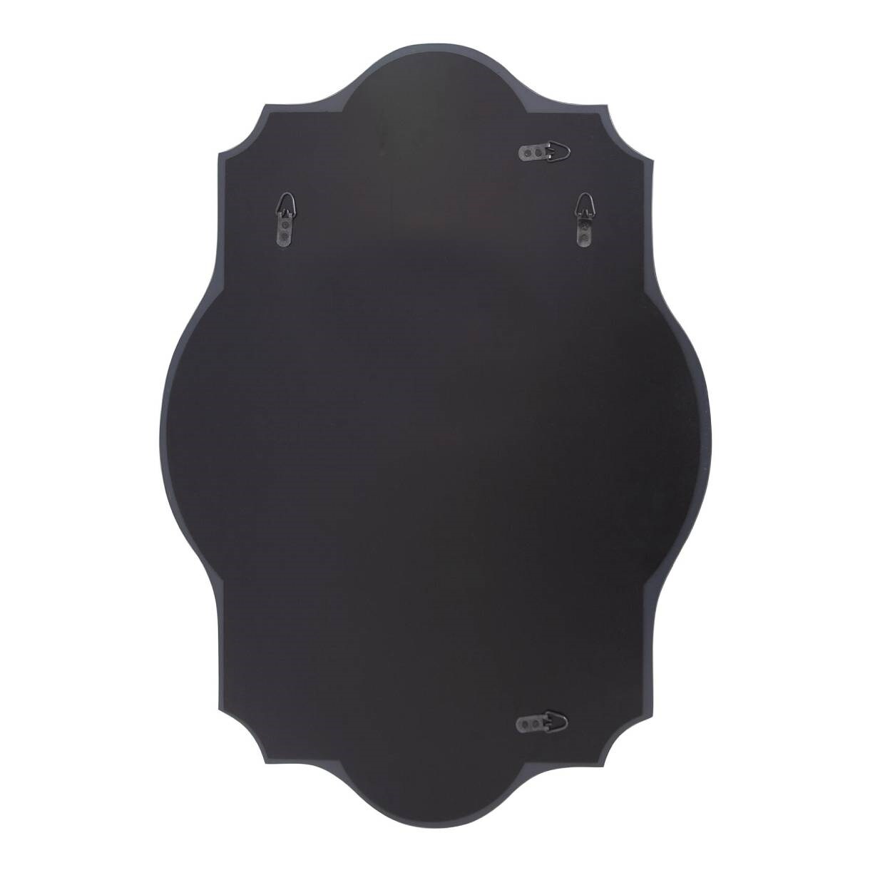 White Beveled Frameless Accent Mirror with Scalloped Corners and Curved Edges