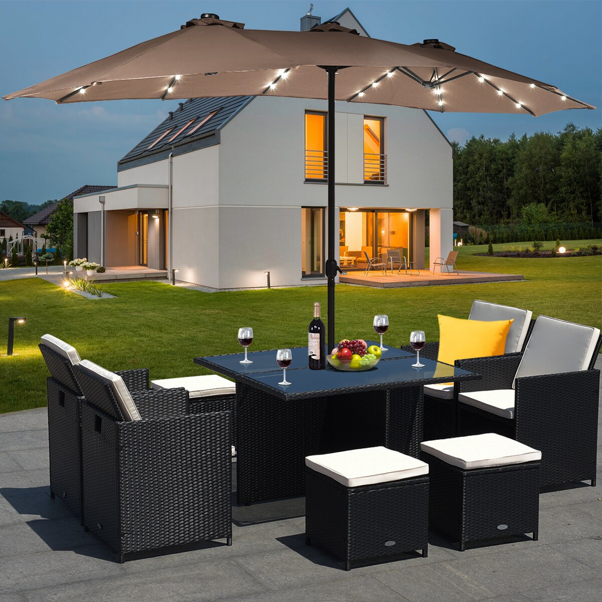 84 ornate glass top patio table with umbrella Amazon.com: MEETWARM Outdoor 84" Oval Patio Dining Table, All Weather Cast  Aluminum Large Patio Furniture Table Fits for 6-8 Person with 2" Umbrella  Hole, Dark Bronze : Patio, Lawn & Garden