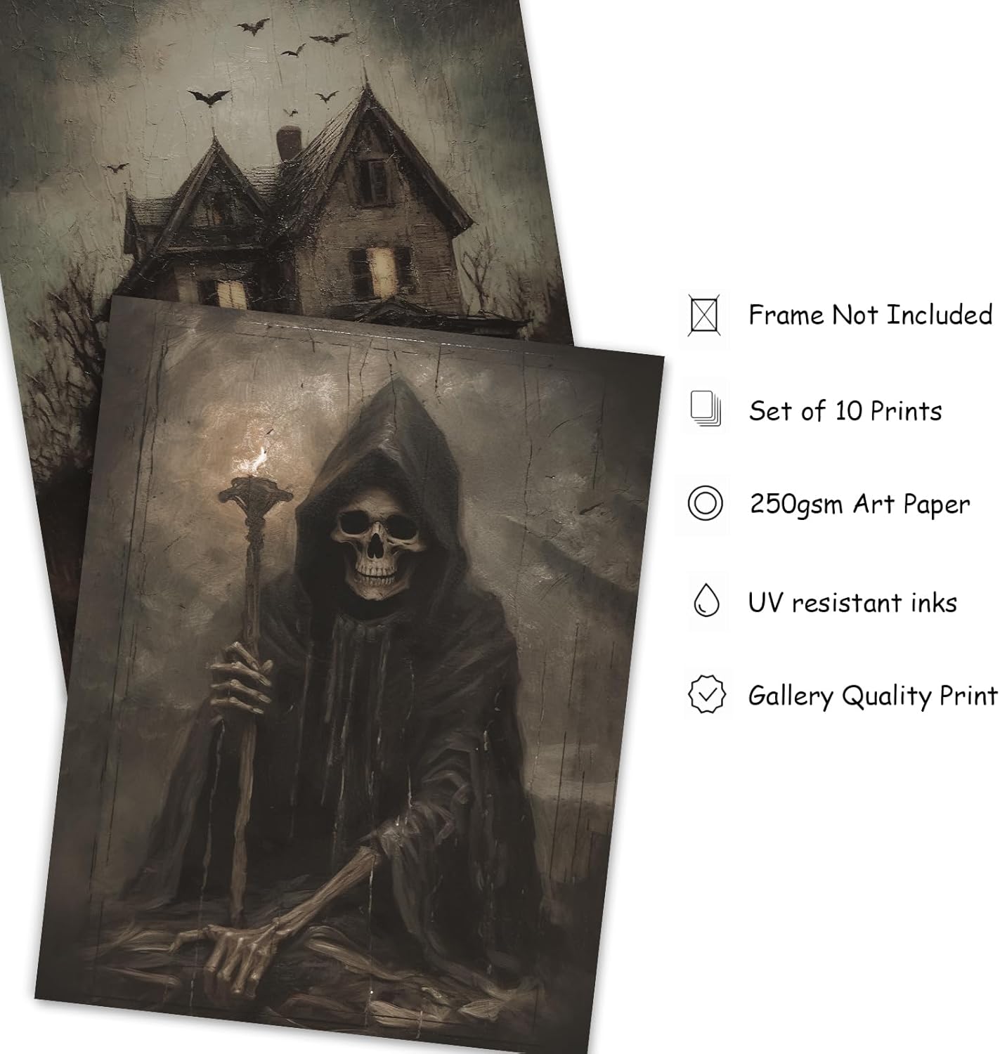 10Pcs Halloween Dark Wall Art