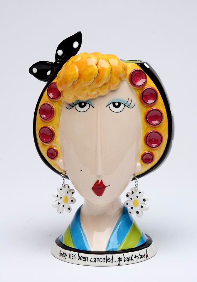 Ceramic Lady Makeup Brush Holder, Home Décor, Gift for Her, Mom, Friend, or Coworker, Vanity Décor