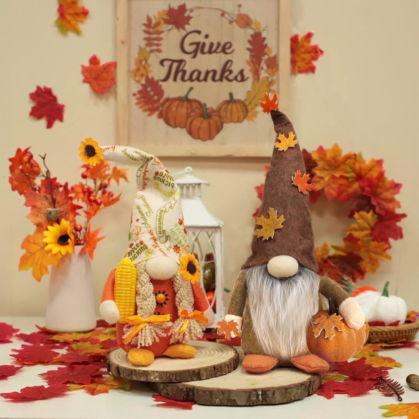 2 Pcs - Fall Gnomes Plush Fall Decorations