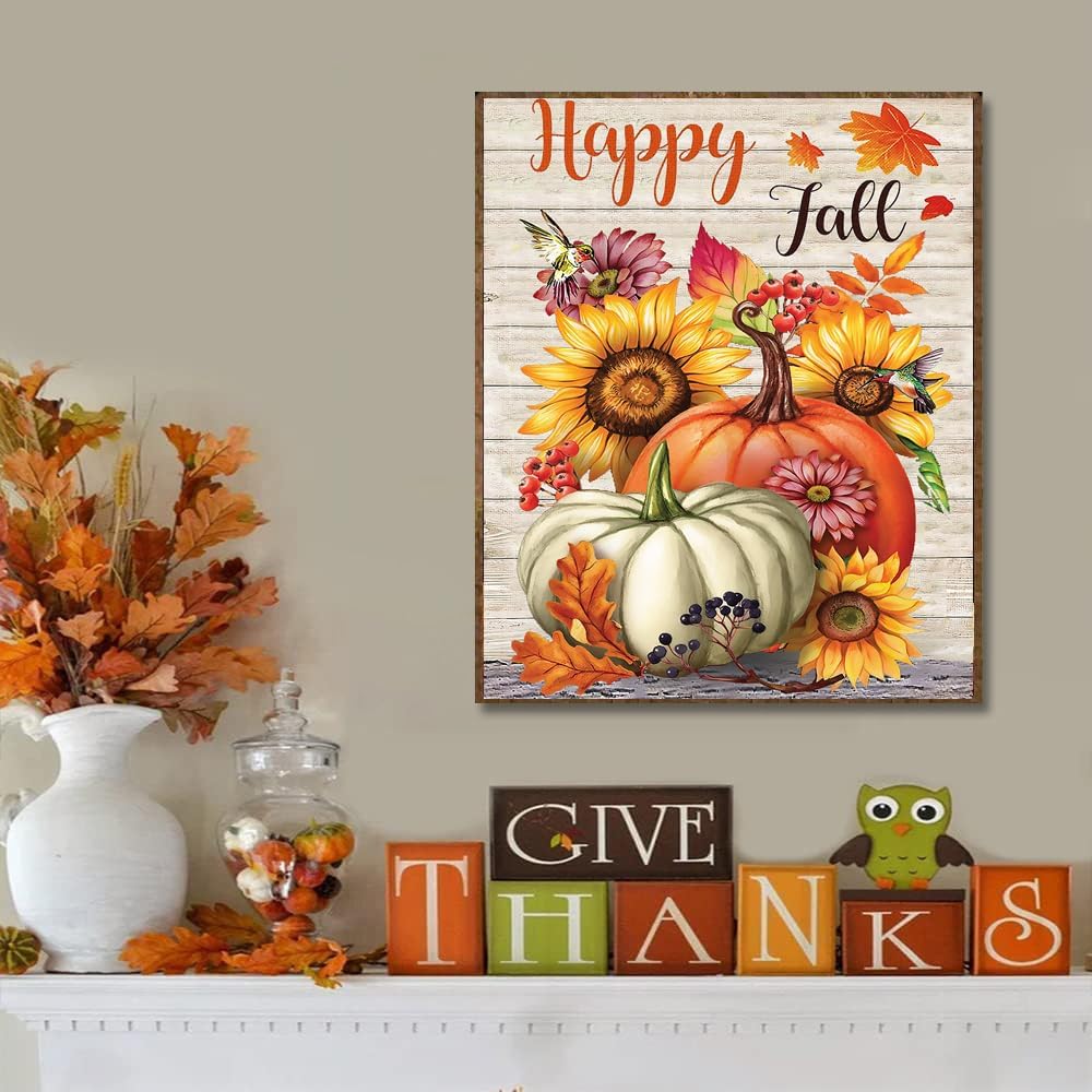 Fall Paint by Numbers for Adults with Framed