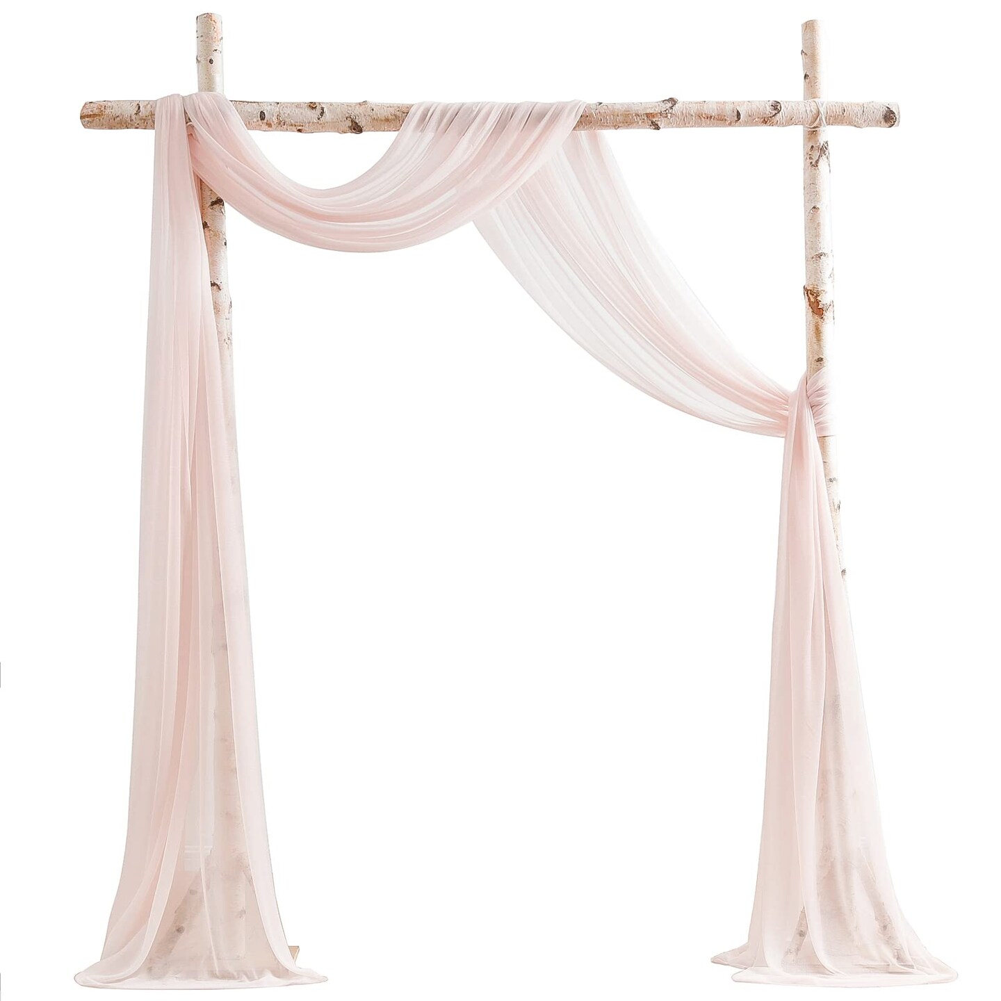 Wedding Arch Draping Fabric 2 Panels 20Ft Blush Chiffon Fabric Drapes Arbor Drapery Wedding Ceremony Reception Swag Decorations