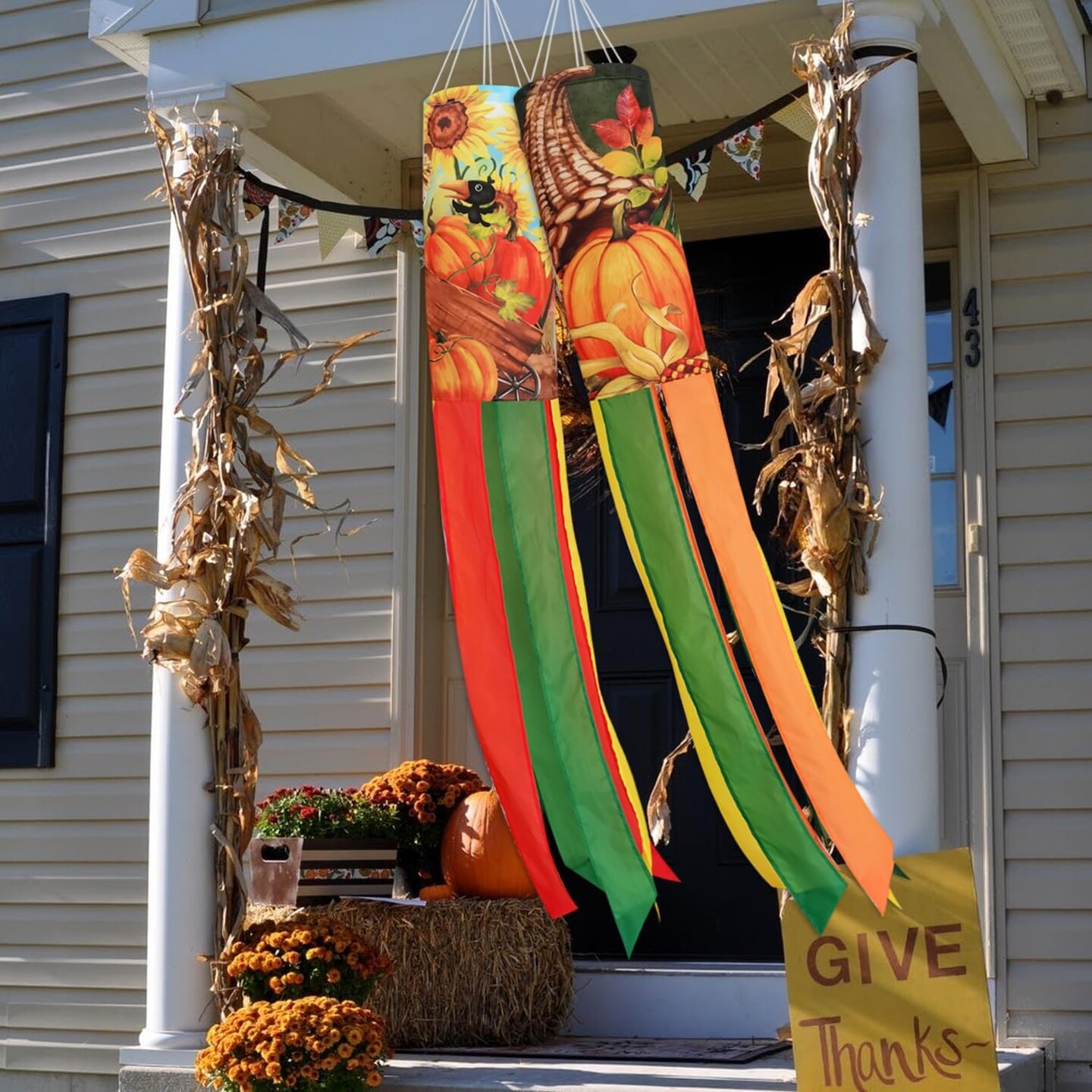 2 Pack Fall Windsocks Outdoo