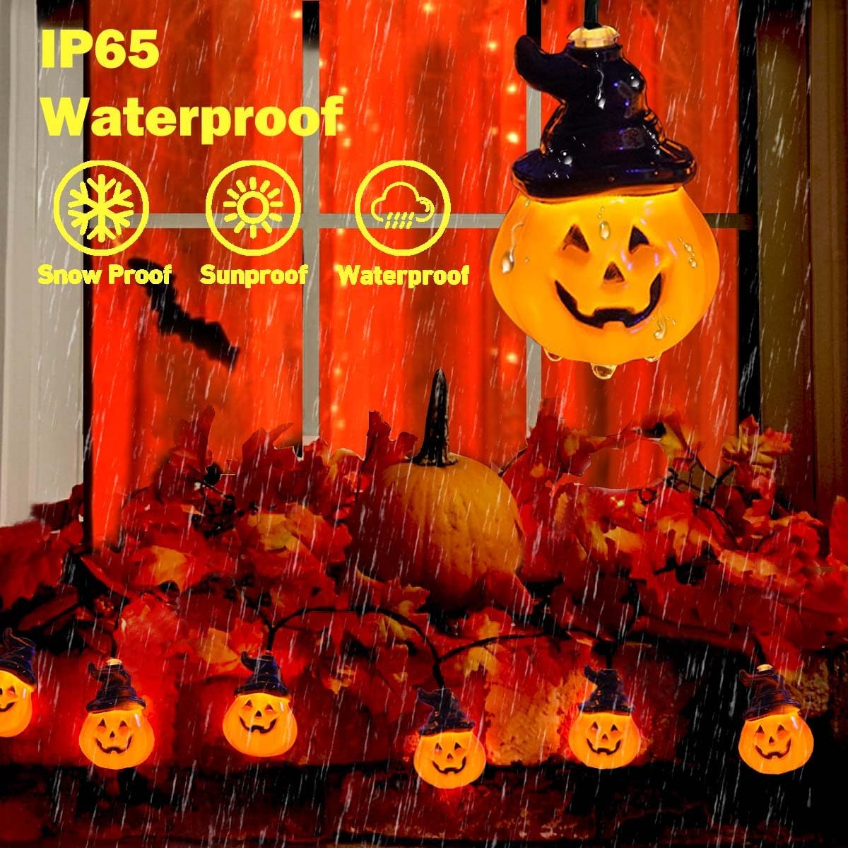 Solar Pumpkin String Lights - 30 LED