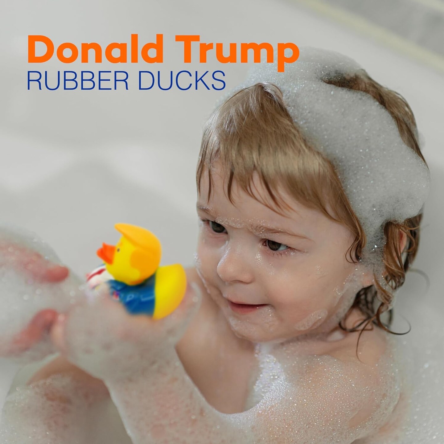 12 Donald Rubber Ducks Bulk, 12 Pack, Small 2.3 Inch, Funny Rubber Duckies for Jeep Ducking, 2025 Gifts, Bath Tub Toys, Christmas White Elephant Gift for Adults