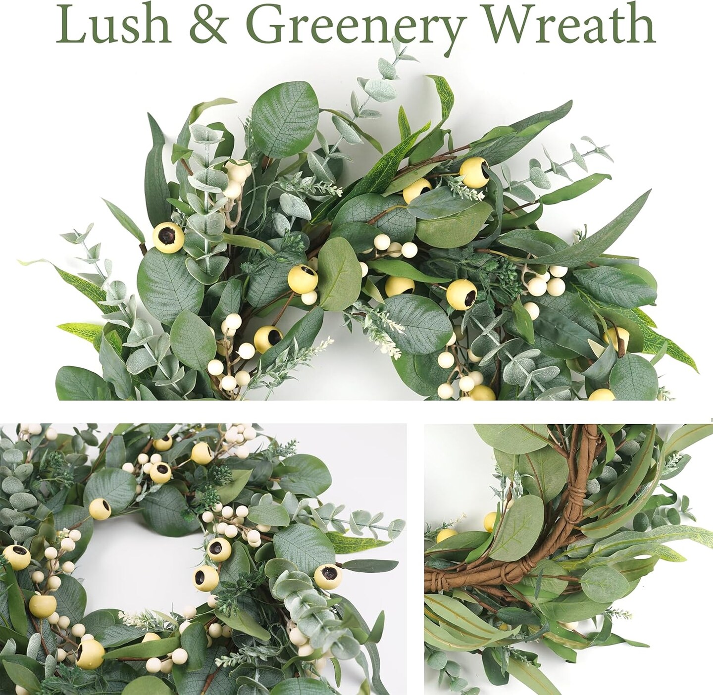 22 Inch All Season Greenery Wreath