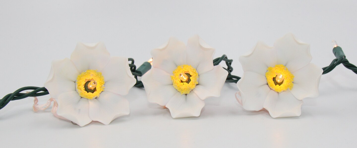 Ceramic White Rose Flower Light Covers, Wedding Decor, Romantic Decor, Christmas Decor, Gift for Her, Gift for Mom