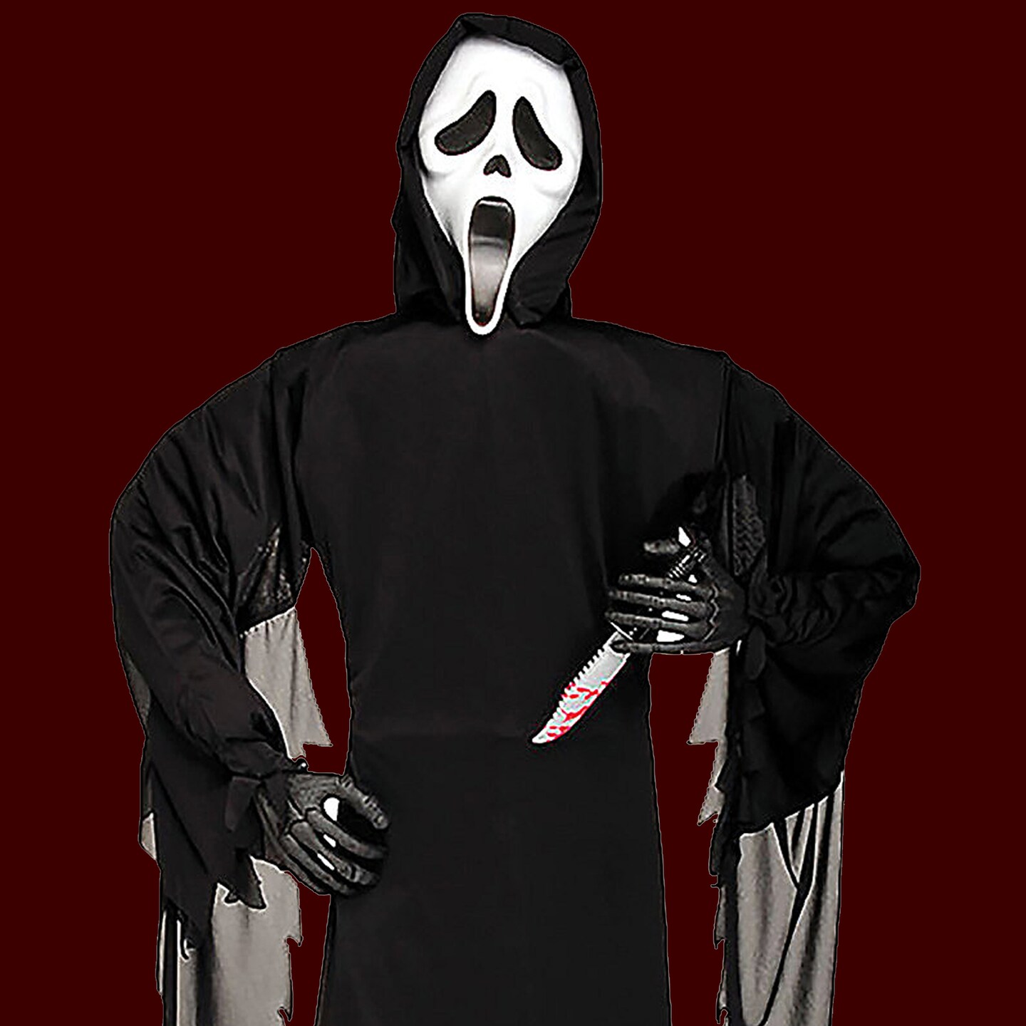 6 Inches Ghost Face Prop with Knife Mini Halloween Decoration