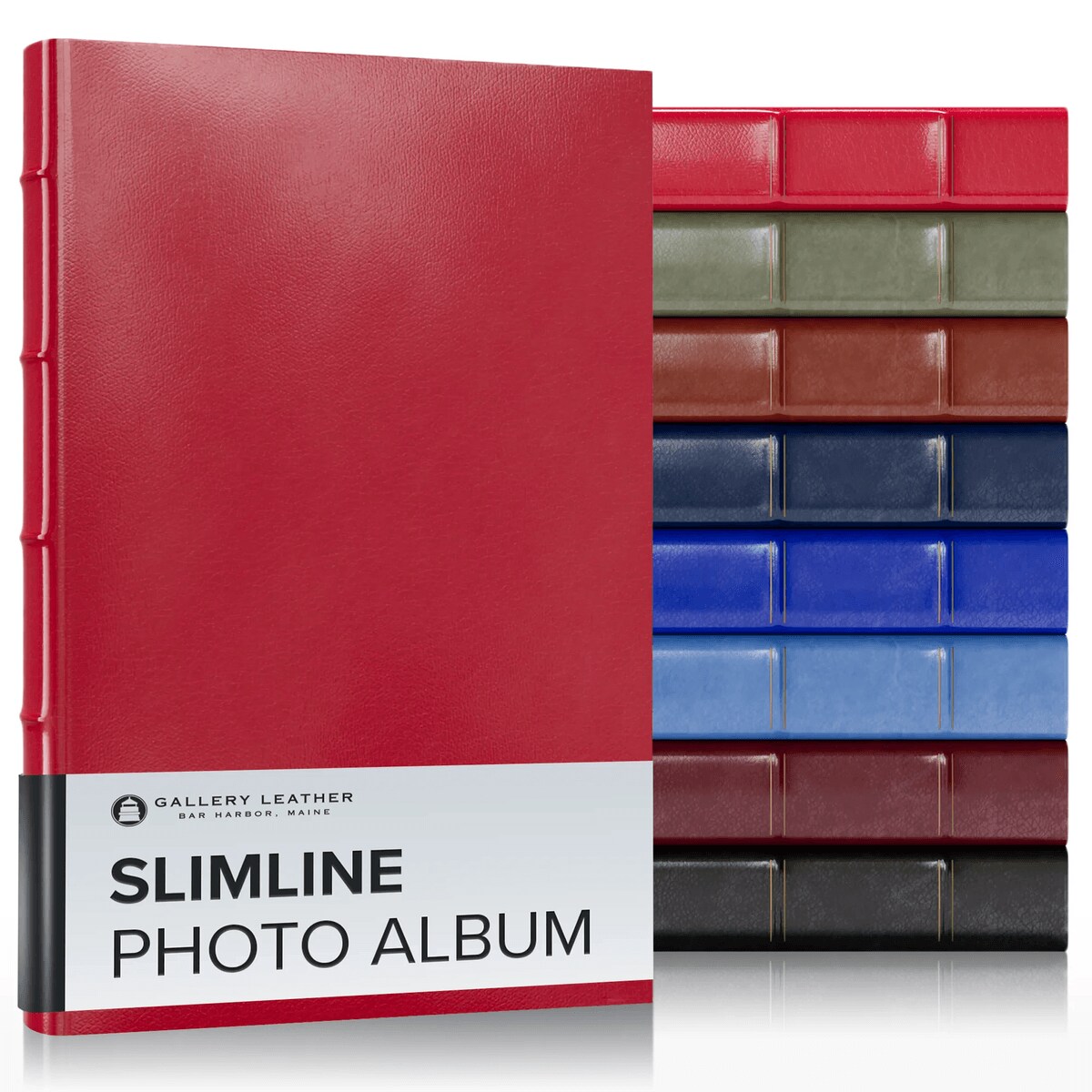 Gallery Leather Slimline Photo Album 4x6-3 Ring Binder, 60 Pages for 120 Photos, Fillable, Can Fit 4x6 Photos, Handcrafted - 11.75 x 8.0 "