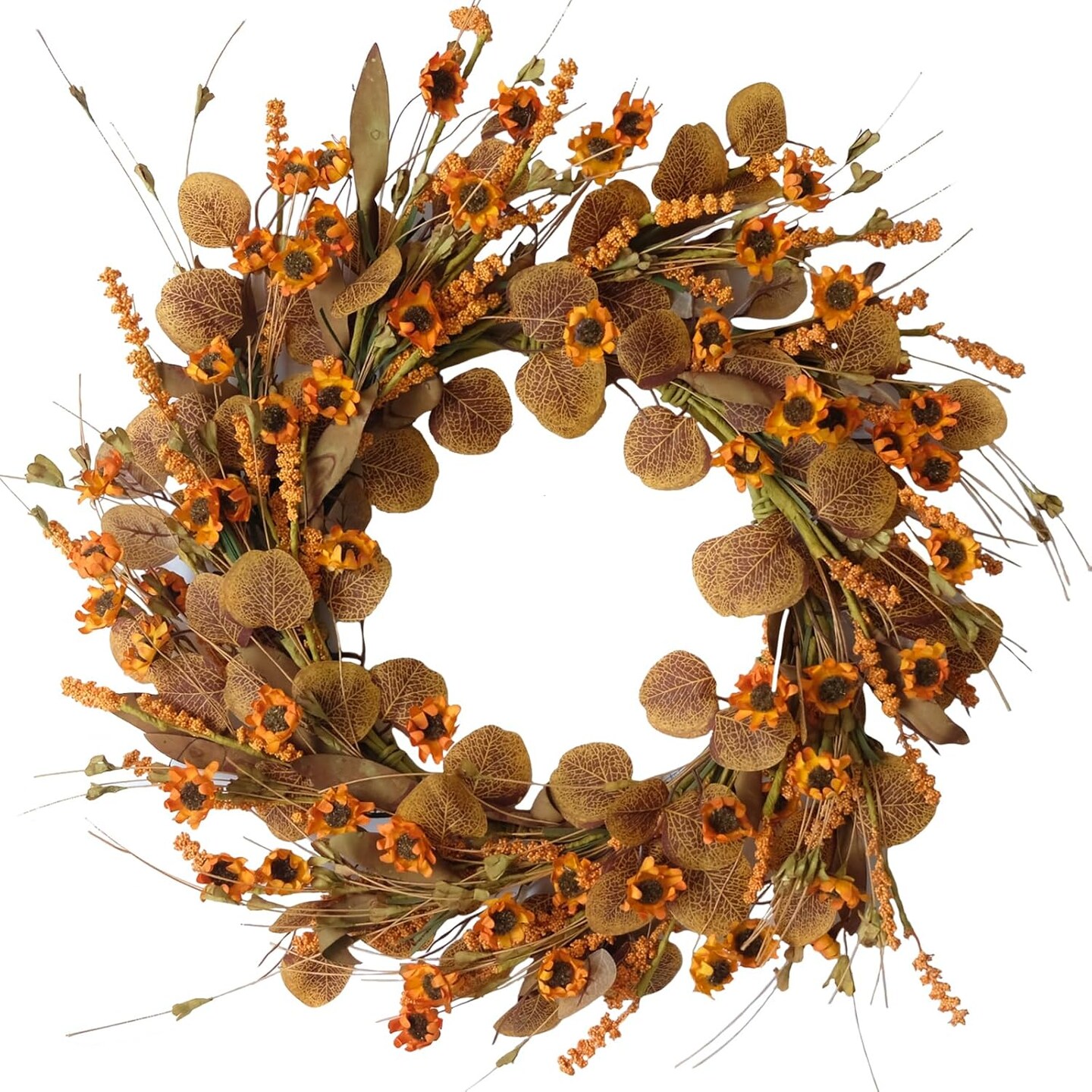 22 Inch Fall Wreath with Eucalyptus Leaves | Michaels