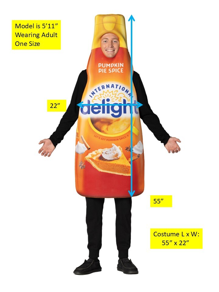 International Delight Pumpkin Pie Spice Creamer Costume, Adult One Size