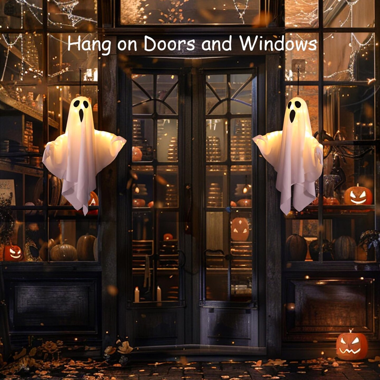 19.6&#x22; Hanging Ghosts Light Up Kit Decor LED Light - 4 Packs White