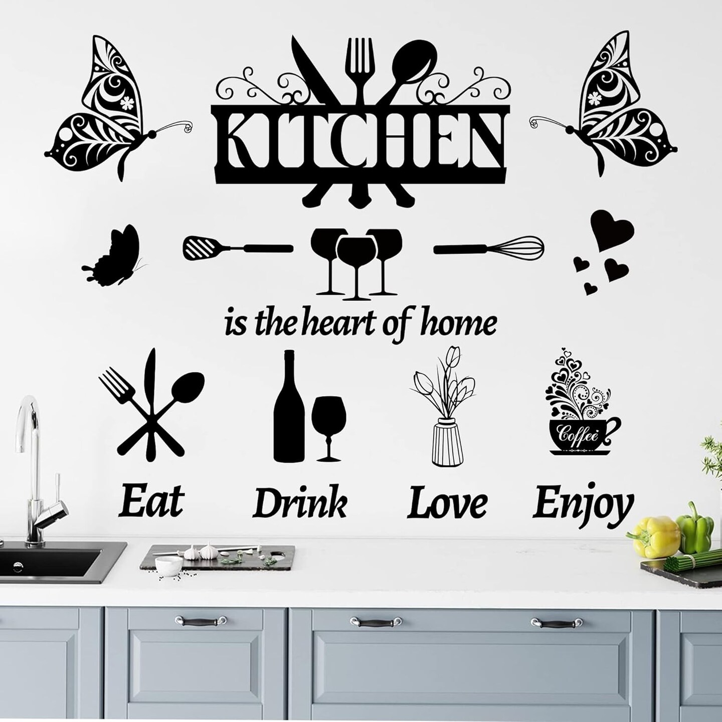 Large Kitchen Wall Decals Dining Room Quotes Wall Stickers