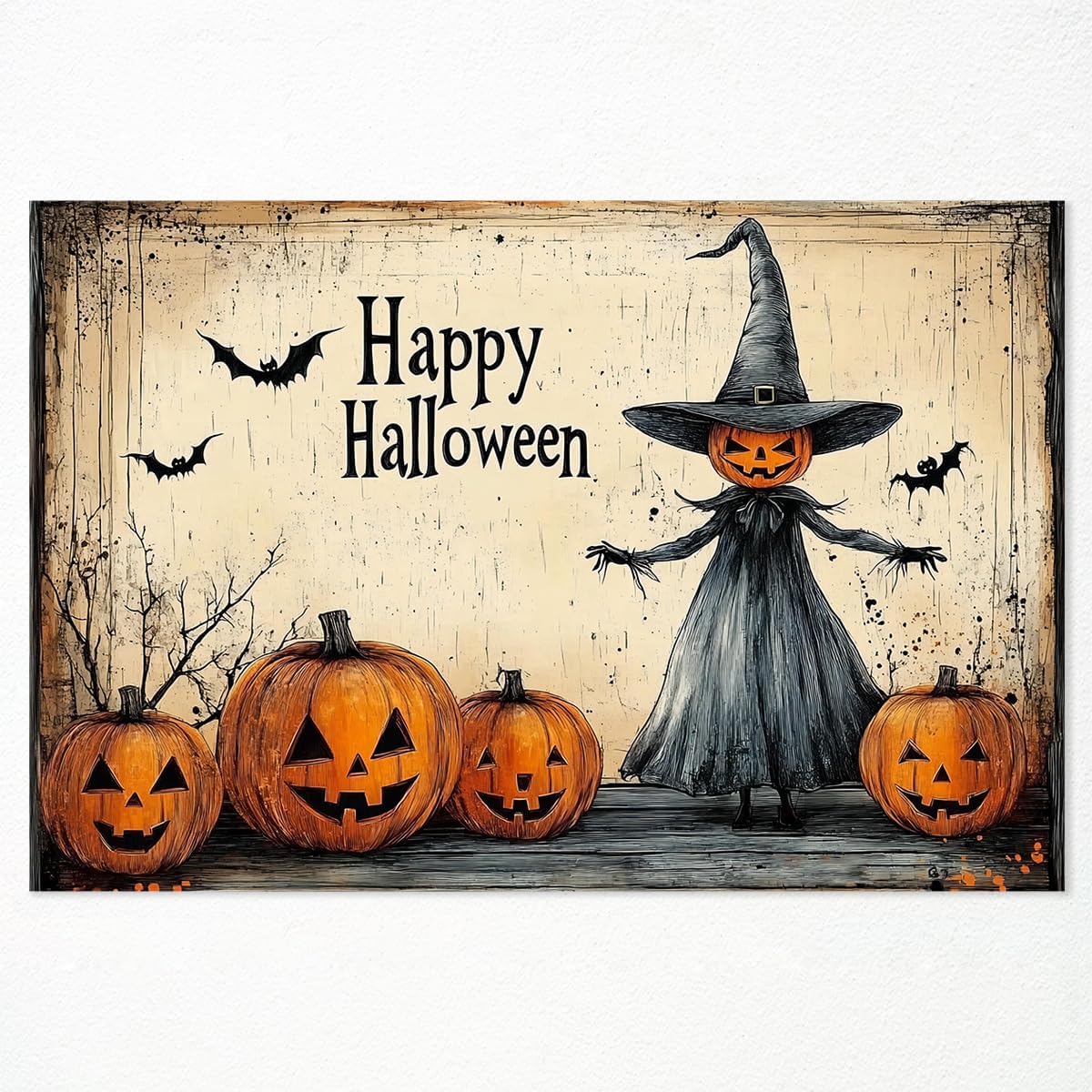Happy Halloween Witch Canvas Wall
