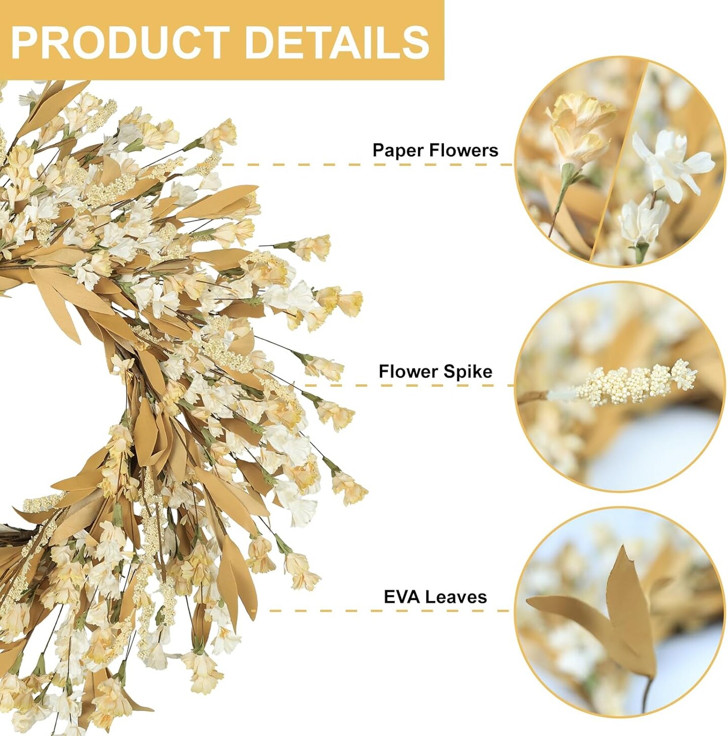 24 Inches Fall Wreaths (Wheat)