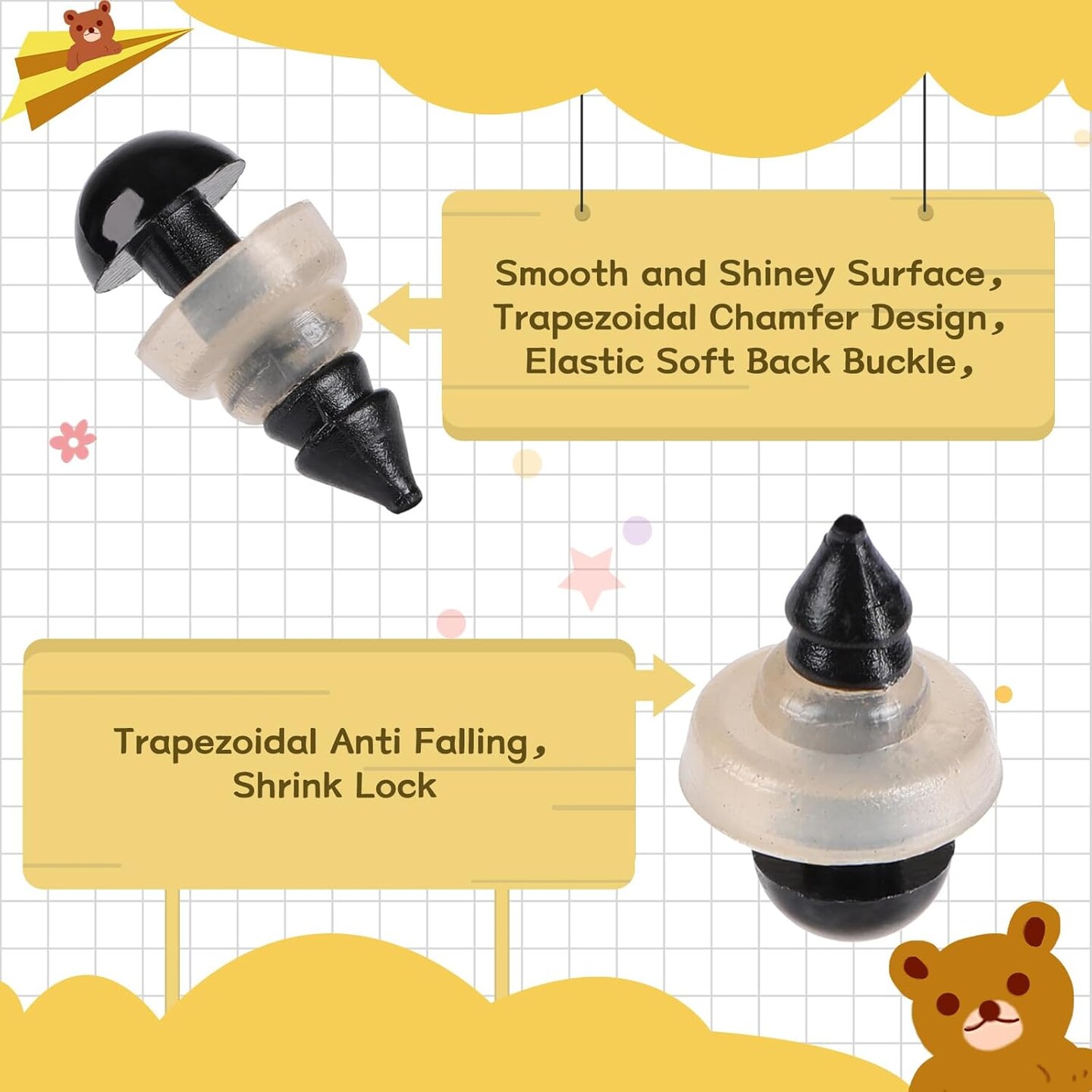 600 Pieces 6MM Safety Eyes with Washers