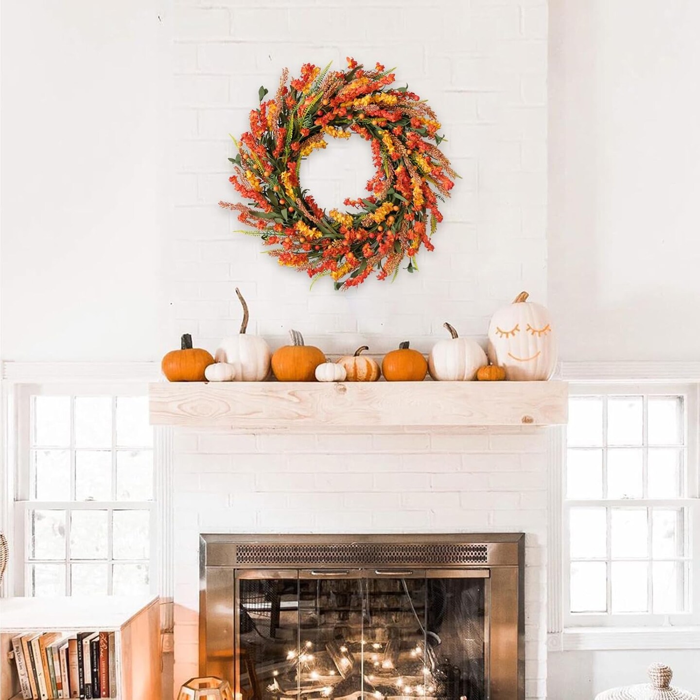 22 Inch Fall Flower Wreath