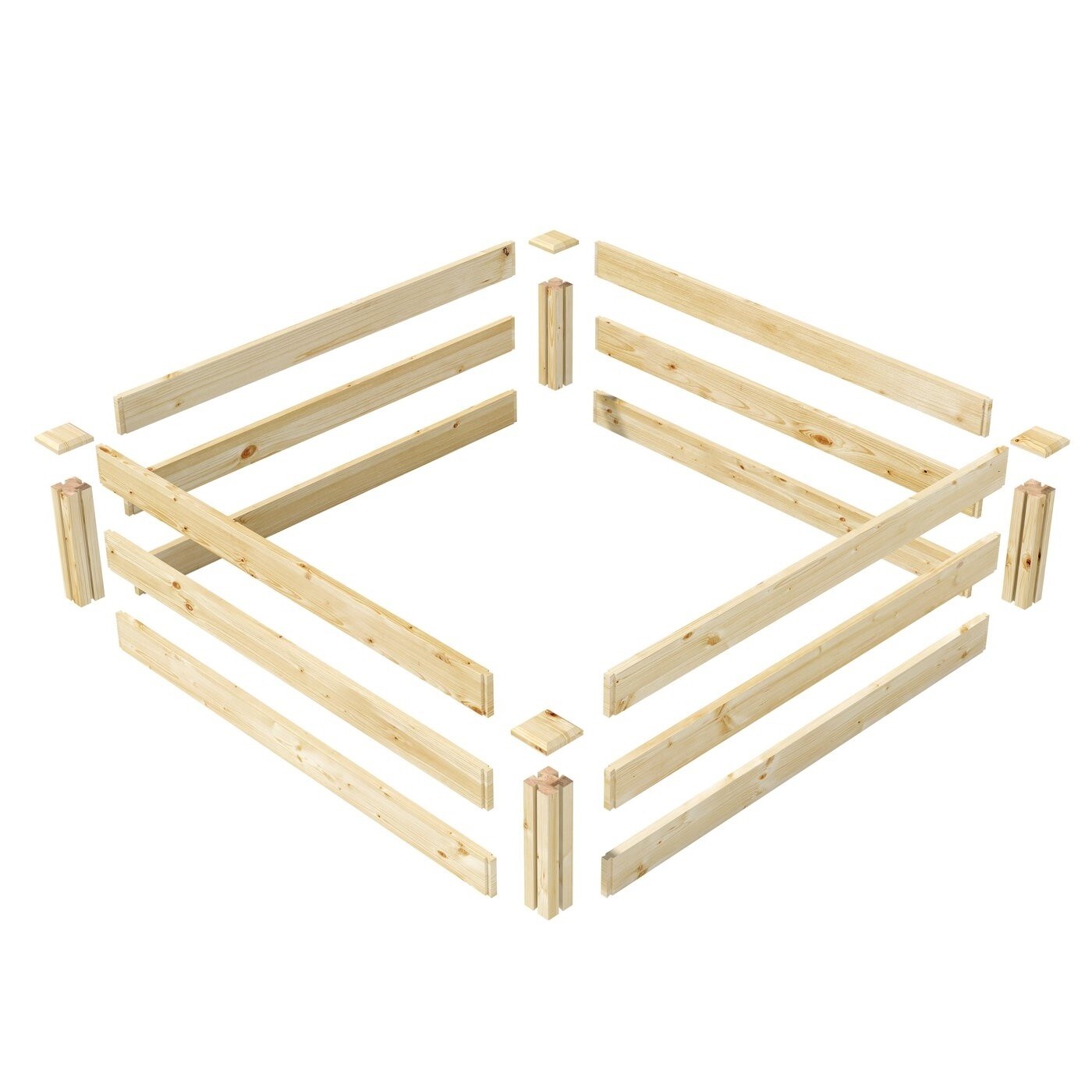 Natural Pine Wood 4x4 Raised Garden Bed Planter Box