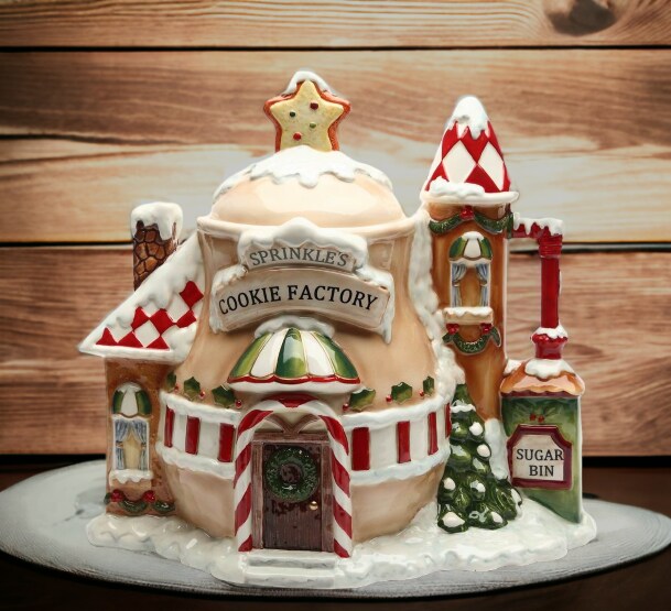 Ceramic Santa's Village Cookie Jar, Home Décor, Gift for Her, Gift for Mom, Kitchen Décor, Christmas Décor, Cafe Decor