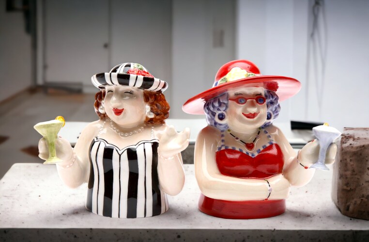 Ceramic Sophisticated Ladies at Happy Hour Salt and Pepper Shakers, Home Décor, Gift for Her, Gift for Mom, Kitchen Décor, Gift for Friend