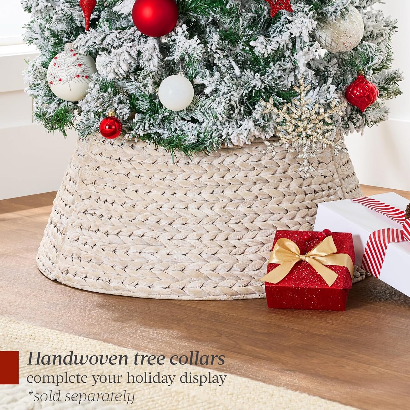 Flocked Pencil Christmas Tree Unlit Slim Artificial Tree with Snowy Finish &#x26; Foldable Base