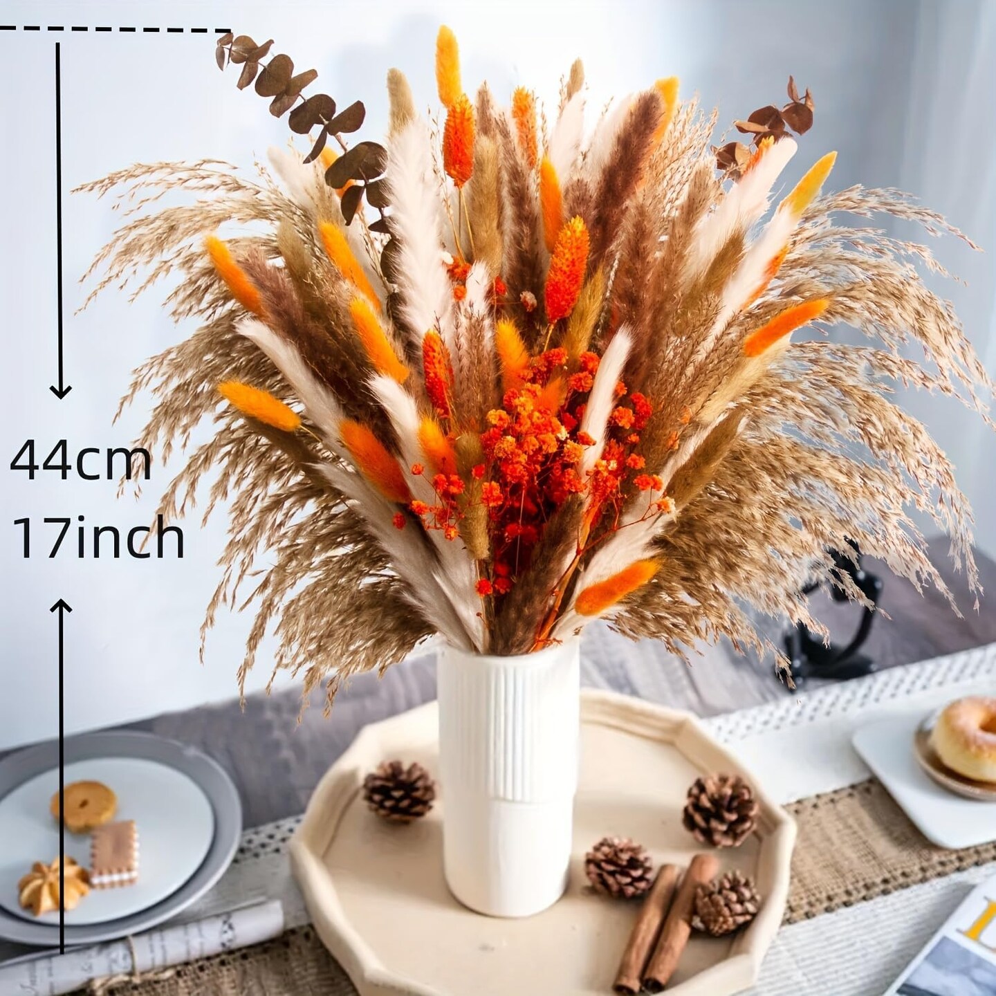 80pcs Dried Pampas Grass (17inch)